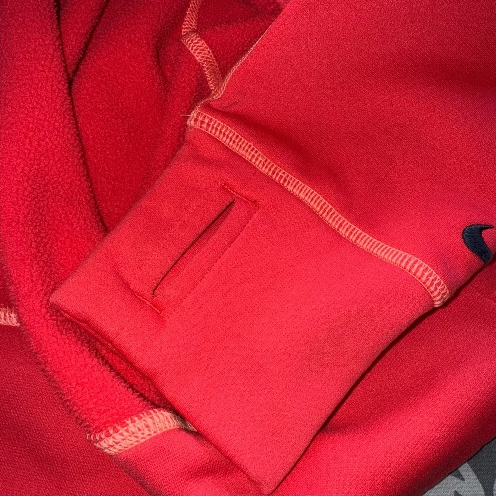 Nike Coral Hoodie with Black‎ Logo contrasting stitching fleece lining Medium